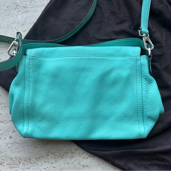 Kate Spade Teal Blue Green Fold Over Messenger Bag Crossbody Handbag w/ Dustbag - Picture 5 of 10